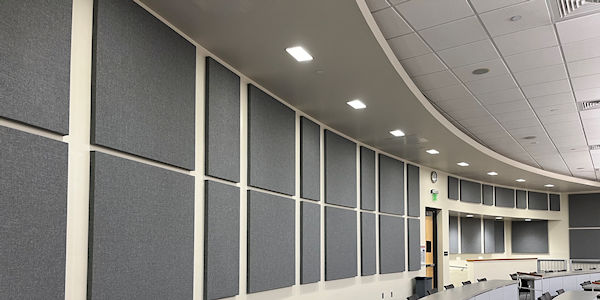 Ceiling and Wall Tiles in Auditorium